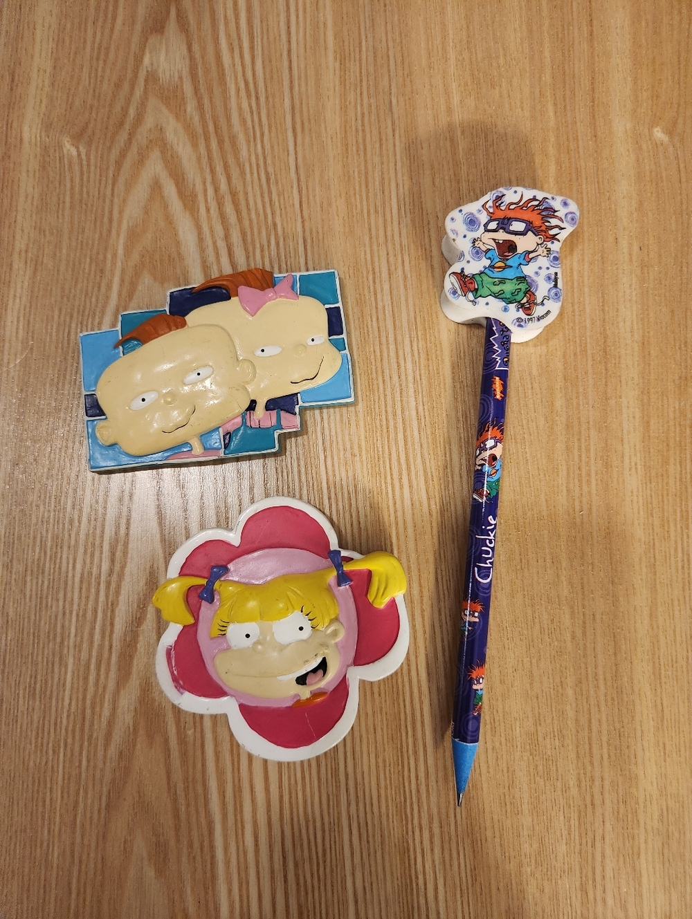 Vintage 1990s Viacom Rugrats Magnets And Pencil